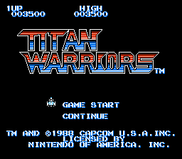 Titan Warriors Title Screen